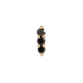 Mishka 3 - Black Diamond - Threadless End Threadless Ends Buddha Jewelry Yellow Gold  