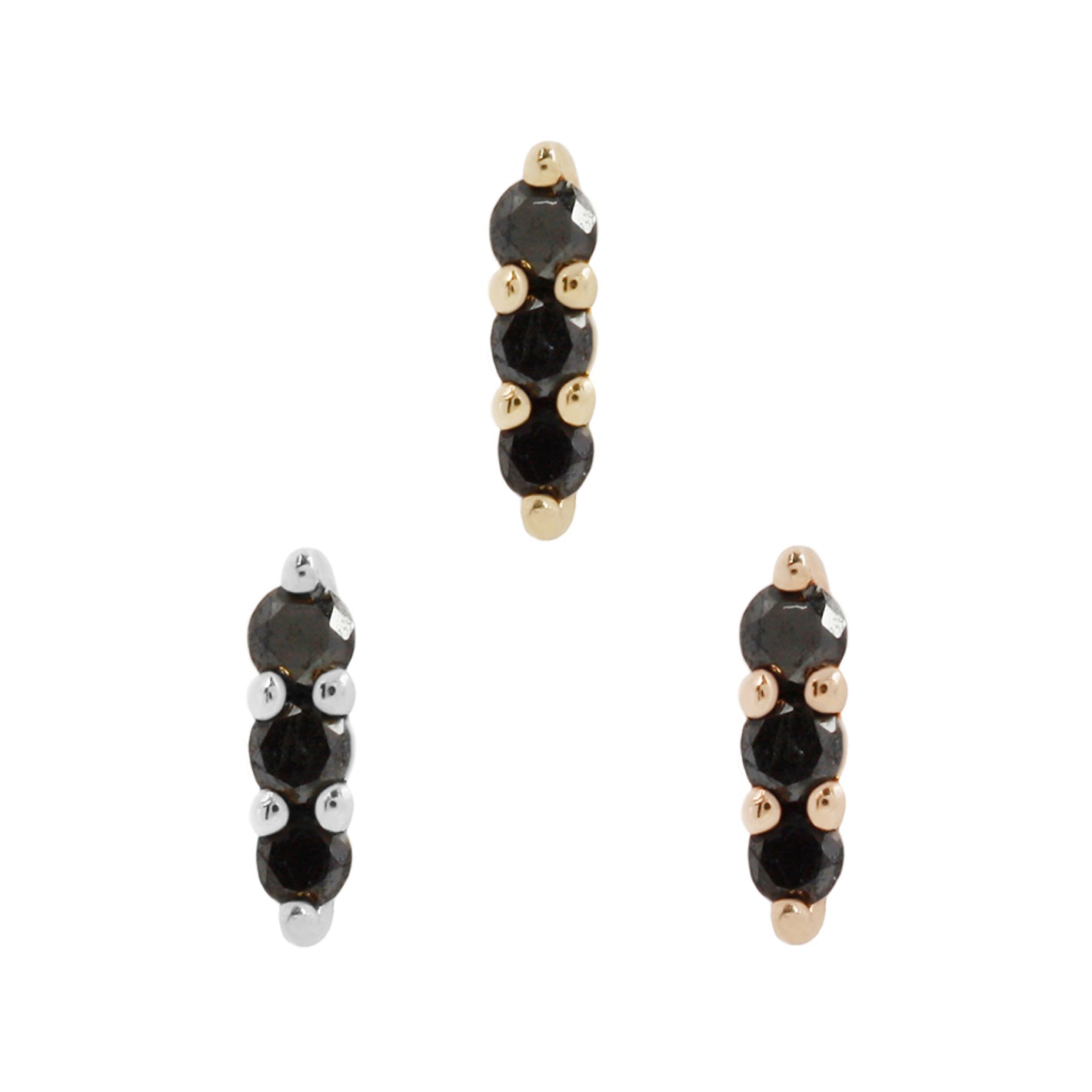 Mishka 3 Threadless End with Black Diamond Threadless Ends Buddha Jewelry