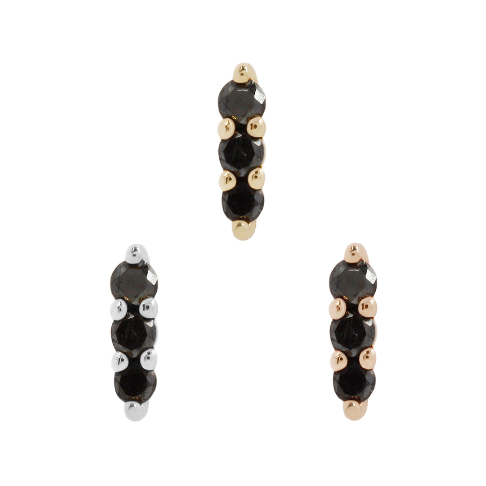 Mishka 3 Threadless End with Black Diamond Threadless Ends Buddha Jewelry