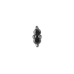 Mishka 2 Black Rhodium Threadless End with Black Diamond Threadless Ends Buddha Jewelry