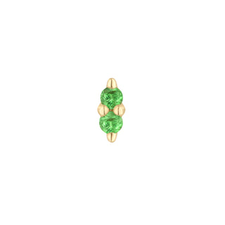 Mishka Prong 2 - Tsavorite - Threadless End Threadless Ends Buddha Jewelry Yellow Gold  