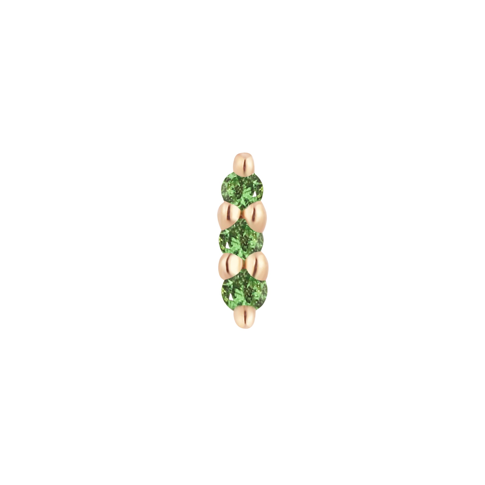 Mishka 3 Threadless End with Tsavorite Threadless Ends Buddha Jewelry 14k Rose Gold