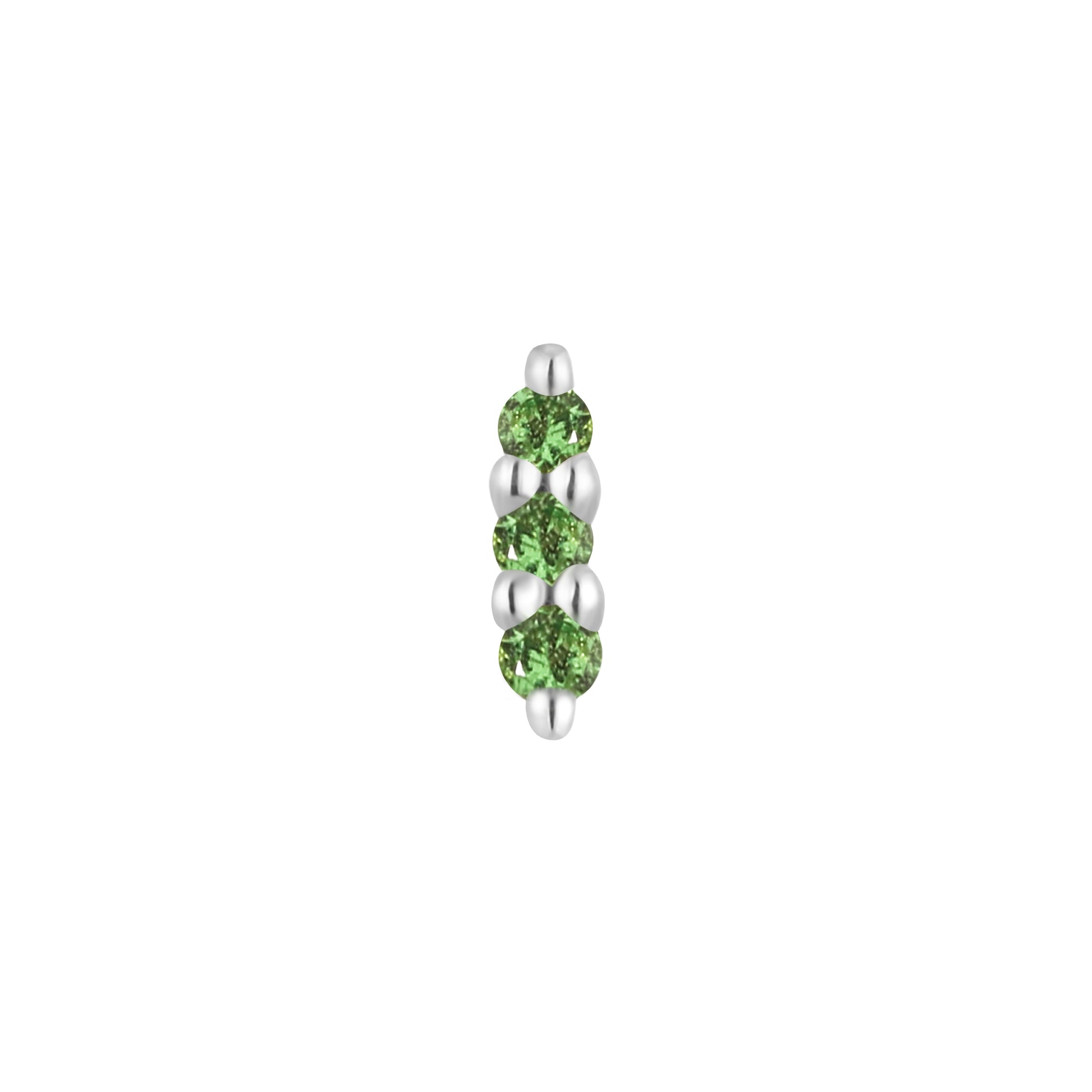 Mishka 3 Threadless End with Tsavorite Threadless Ends Buddha Jewelry 14k White Gold