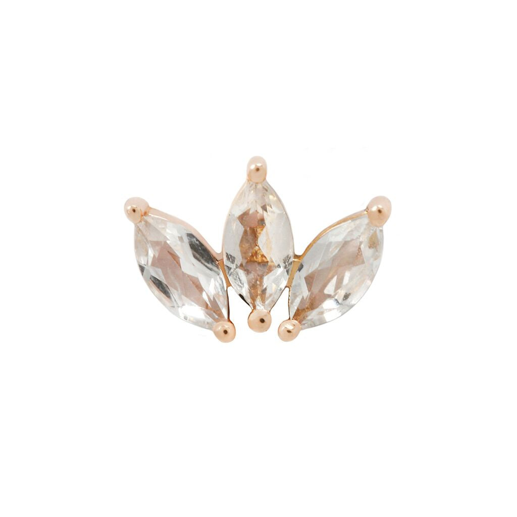 Moet Mini Threadless End with CZ Threadless Ends Buddha Jewelry Rose Gold