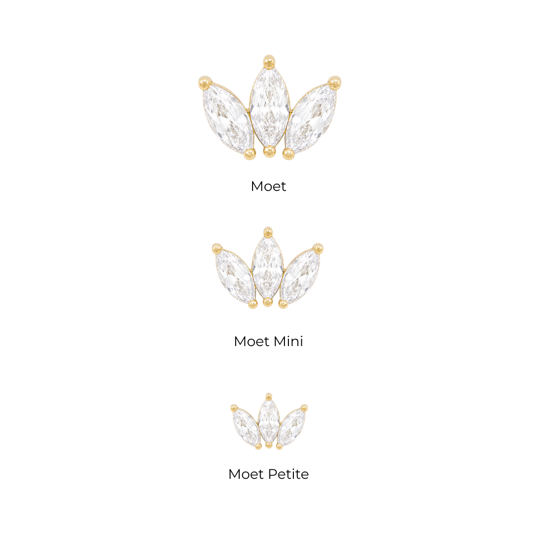 Moet Threadless End with CZ Threadless Ends Buddha Jewelry