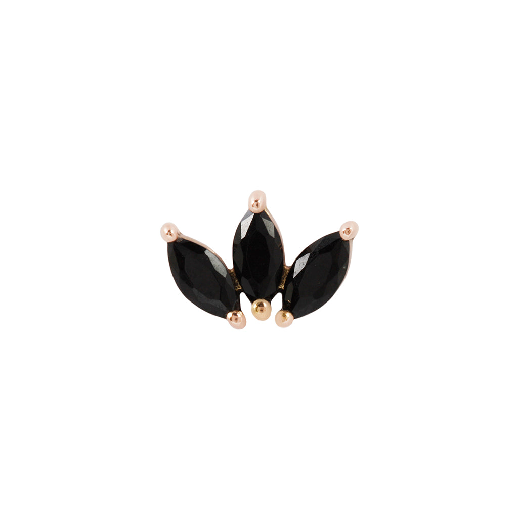 Moet Threadless End with Black Spinel Threadless Ends Buddha Jewelry 14k Rose Gold