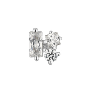 Mood - CZ - Threadless End Threadless Ends Buddha Jewelry White Gold  
