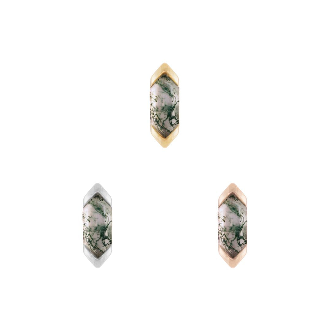 Mystic Threadless End with Moss Agate Threadless Ends Buddha Jewelry