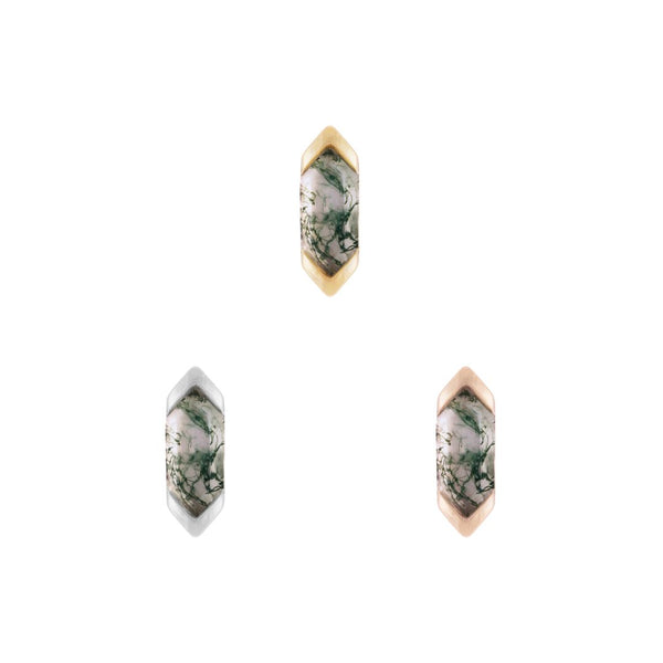 Mystic Threadless End with Moss Agate Threadless Ends Buddha Jewelry