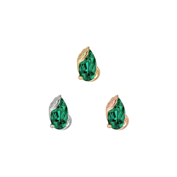 Occasion Threadless End with Emerald (Lab Grown)