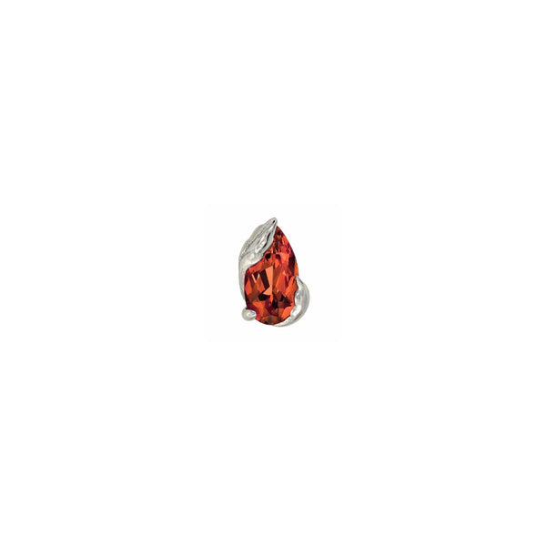 Occasion Threadless End with Garnet Threadless Ends Buddha Jewelry 14k White Gold