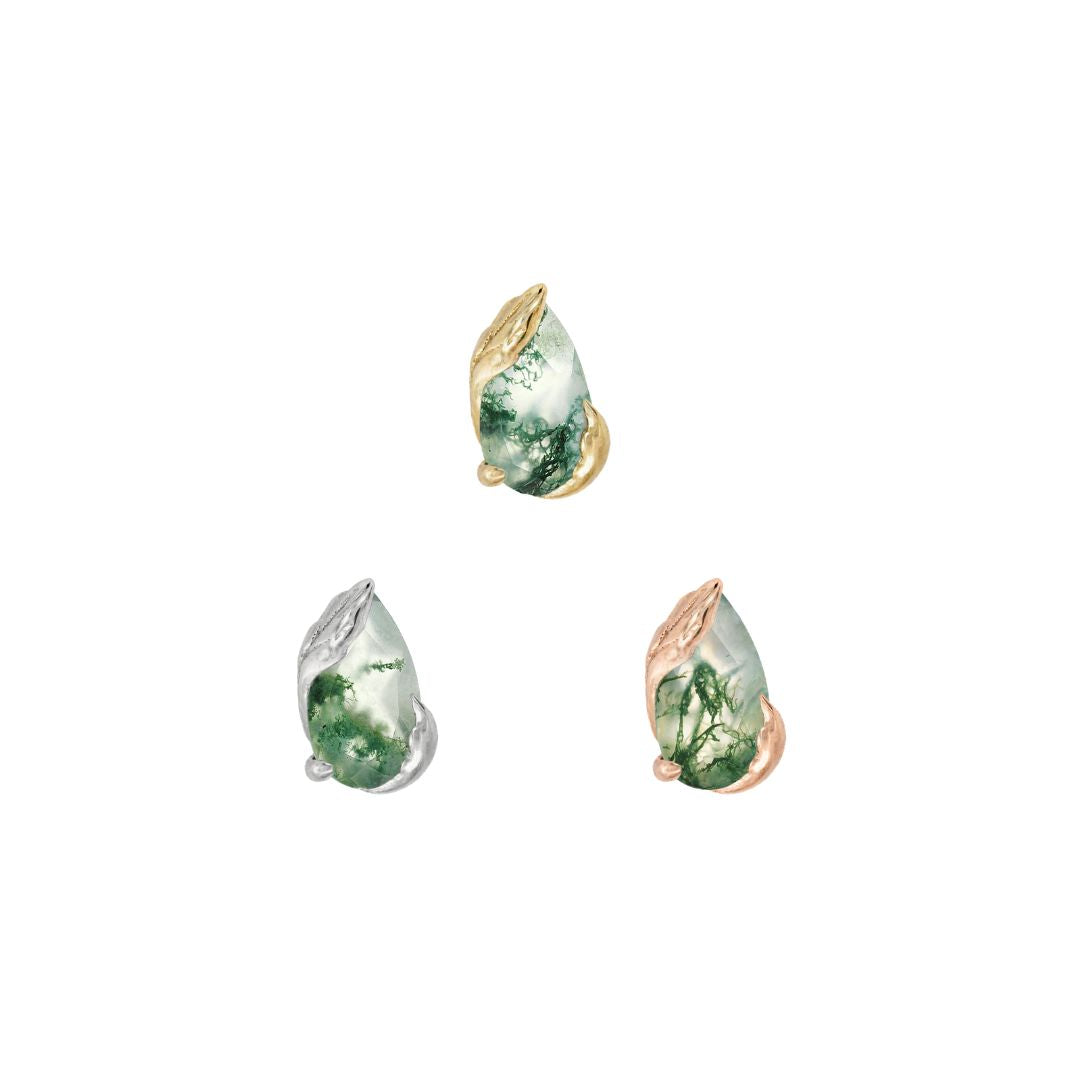 Occasion Threadless End with Moss Agate Threadless Ends Buddha Jewelry