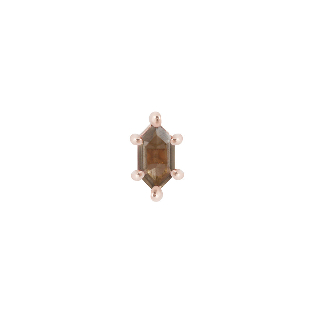Oh Hell Yes! Threadless End with Smoky Quartz Threadless Ends Buddha Jewelry 14k Rose Gold