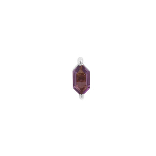 Oh My My - Hex Cut Amethyst - Threadless End Threadless Ends Buddha Jewelry White Gold  