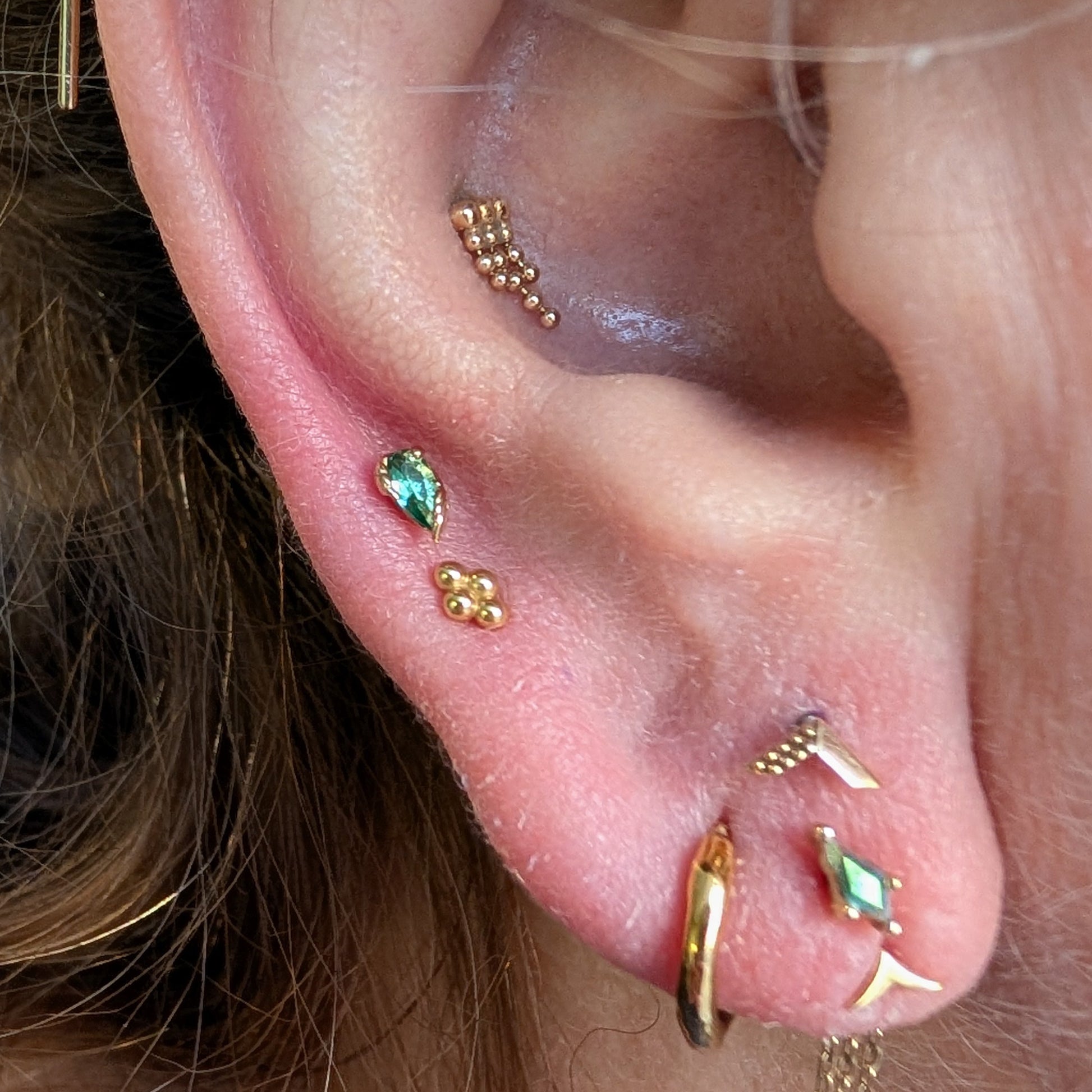 Occasion Threadless End with Emerald (Lab Grown) Threadless Ends Buddha Jewelry