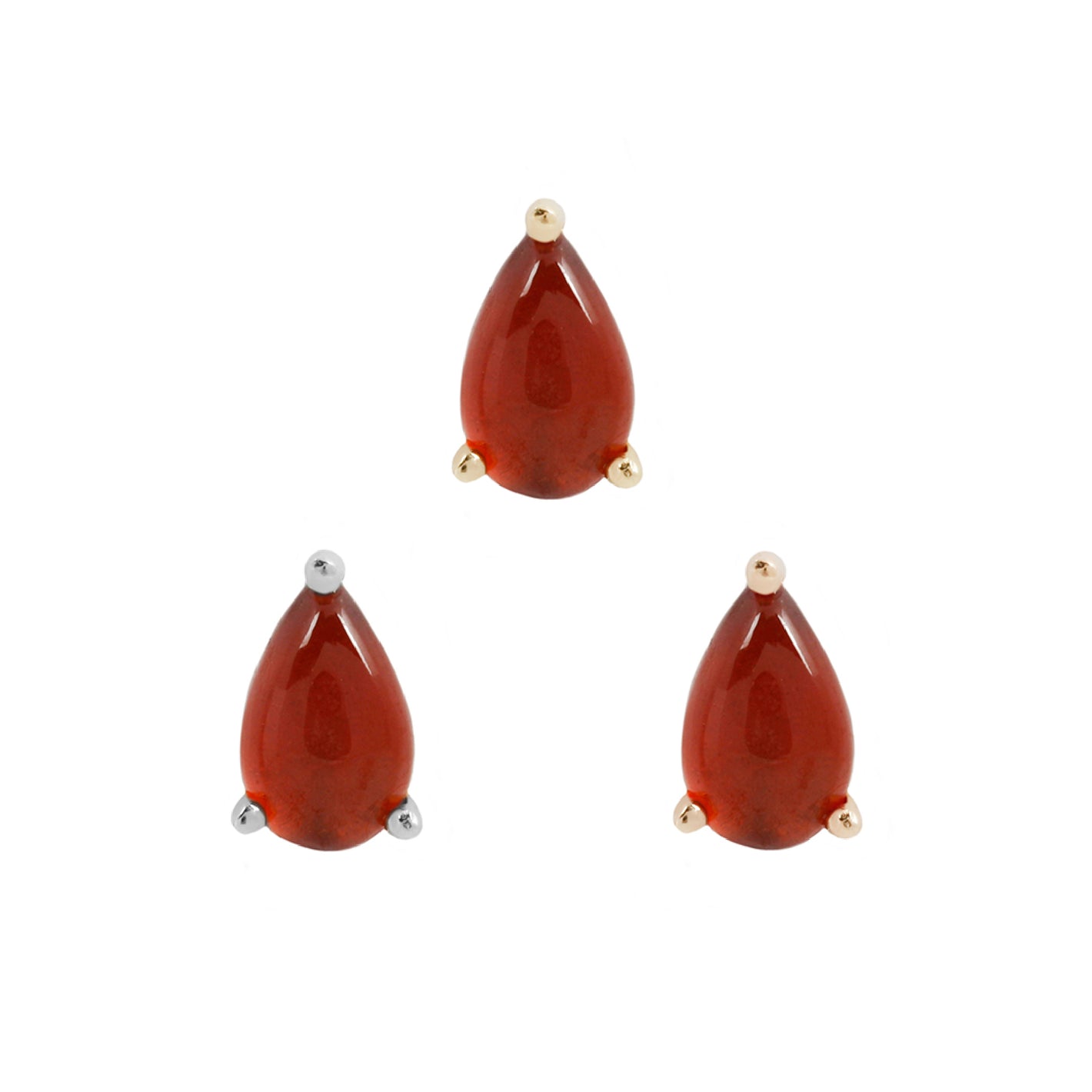 Prong Pear Threadless End with Garnet Threadless Ends Buddha Jewelry