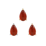 Prong Pear Threadless End with Garnet Threadless Ends Buddha Jewelry