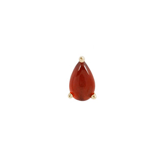Pear - Garnet - Threadless End Threadless Ends Buddha Jewelry Yellow Gold  