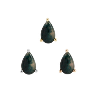 Moss Agate Pear - Threadless End Threadless Ends Buddha Jewelry Organics   