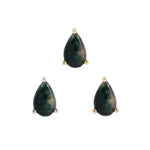 Prong Pear Threadless End with Moss Agate Threadless Ends Buddha Jewelry