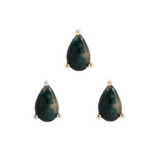 Moss Agate Pear - Threadless End Threadless Ends Buddha Jewelry   