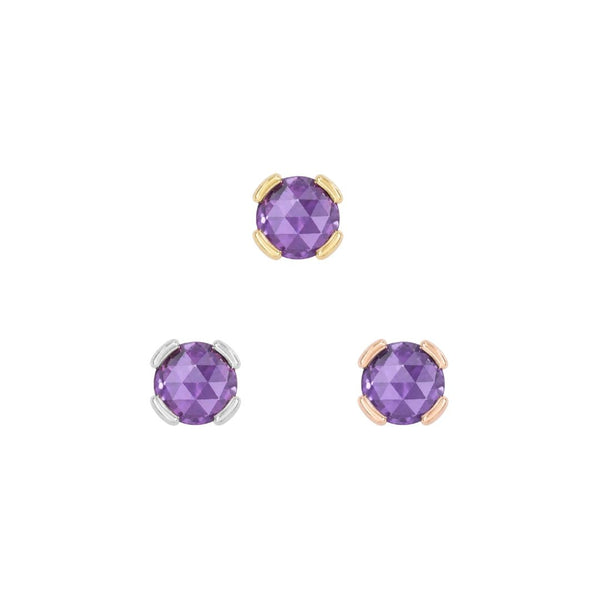Peekaboo Threadless End with Amethyst Threadless Ends Buddha Jewelry
