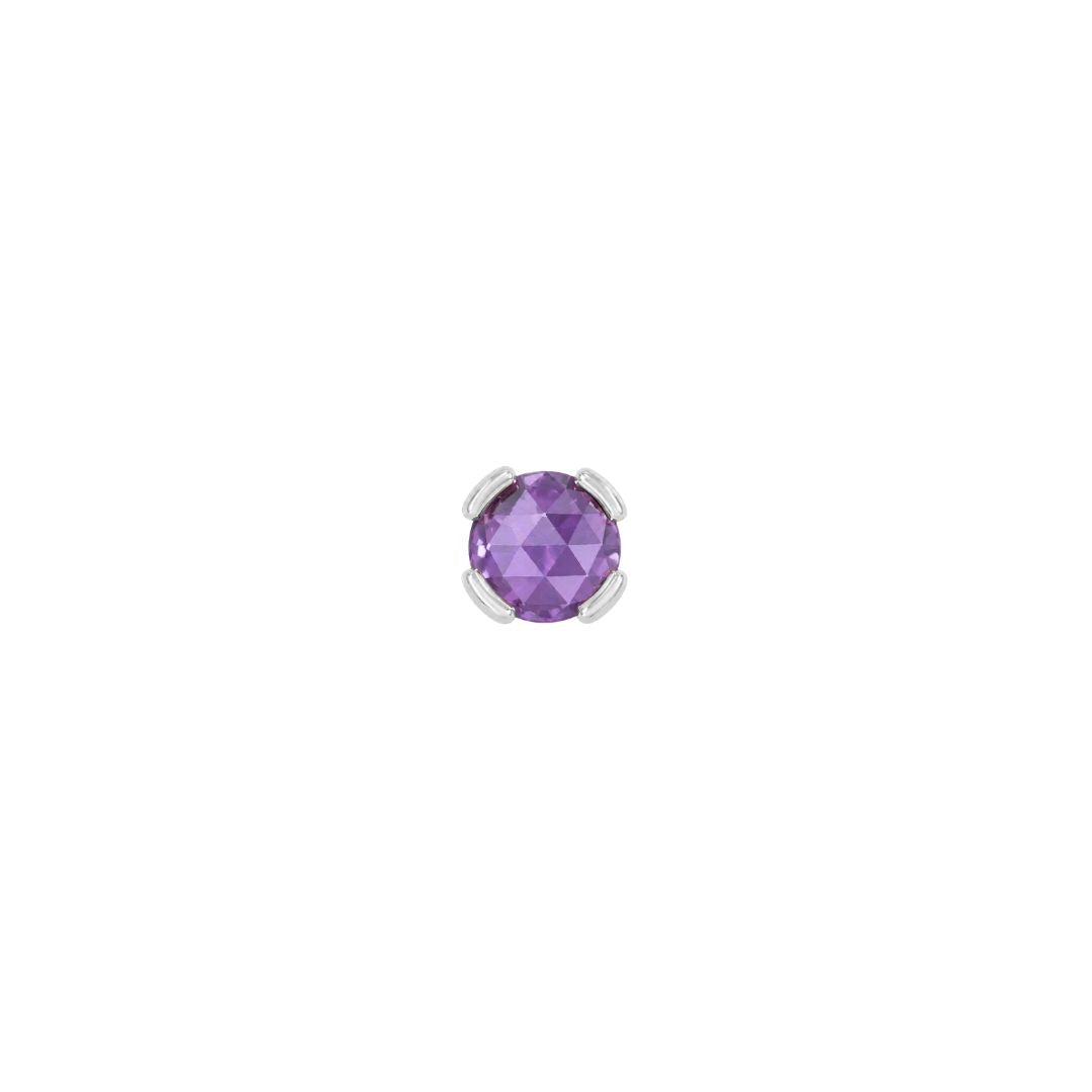 Peekaboo Threadless End with Amethyst Threadless Ends Buddha Jewelry 14k White Gold