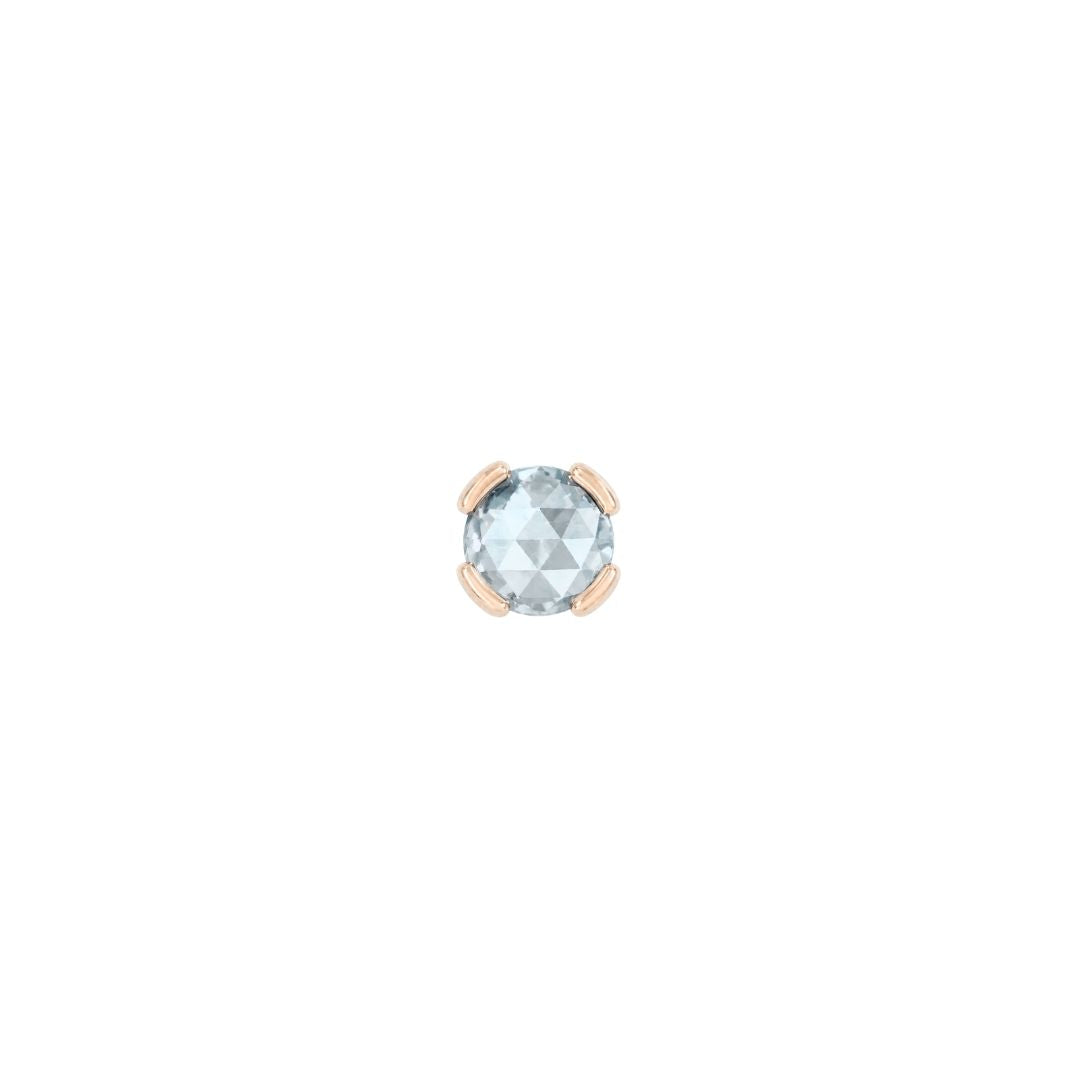 Peekaboo Threadless End with Aquamarine Threadless Ends Buddha Jewelry 14k Rose Gold