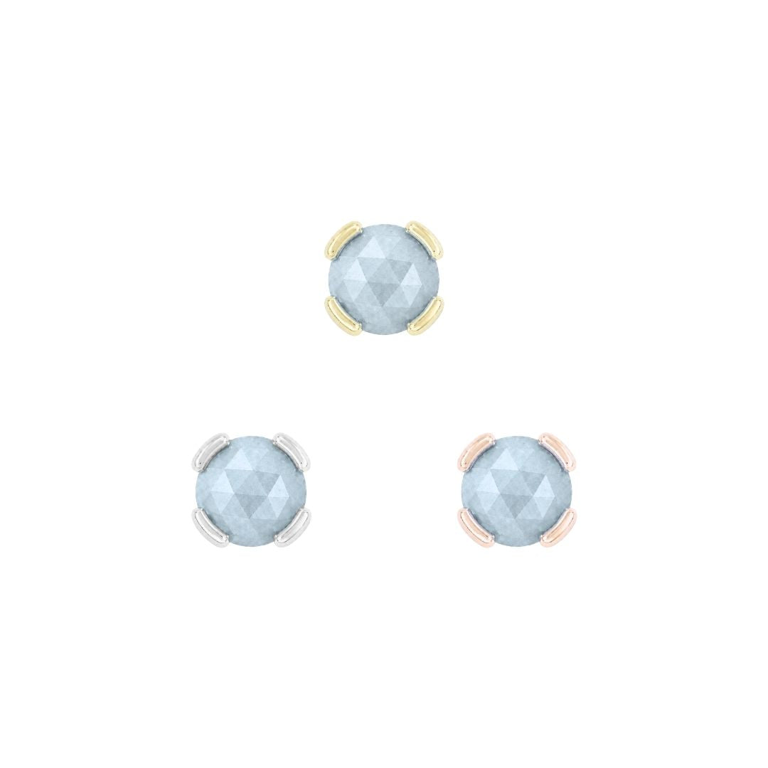 Peekaboo Threadless End with Sandblasted Aquamarine Threadless Ends Buddha Jewelry