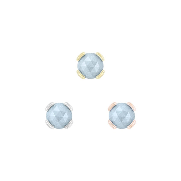 Peekaboo Threadless End with Sandblasted Aquamarine Threadless Ends Buddha Jewelry