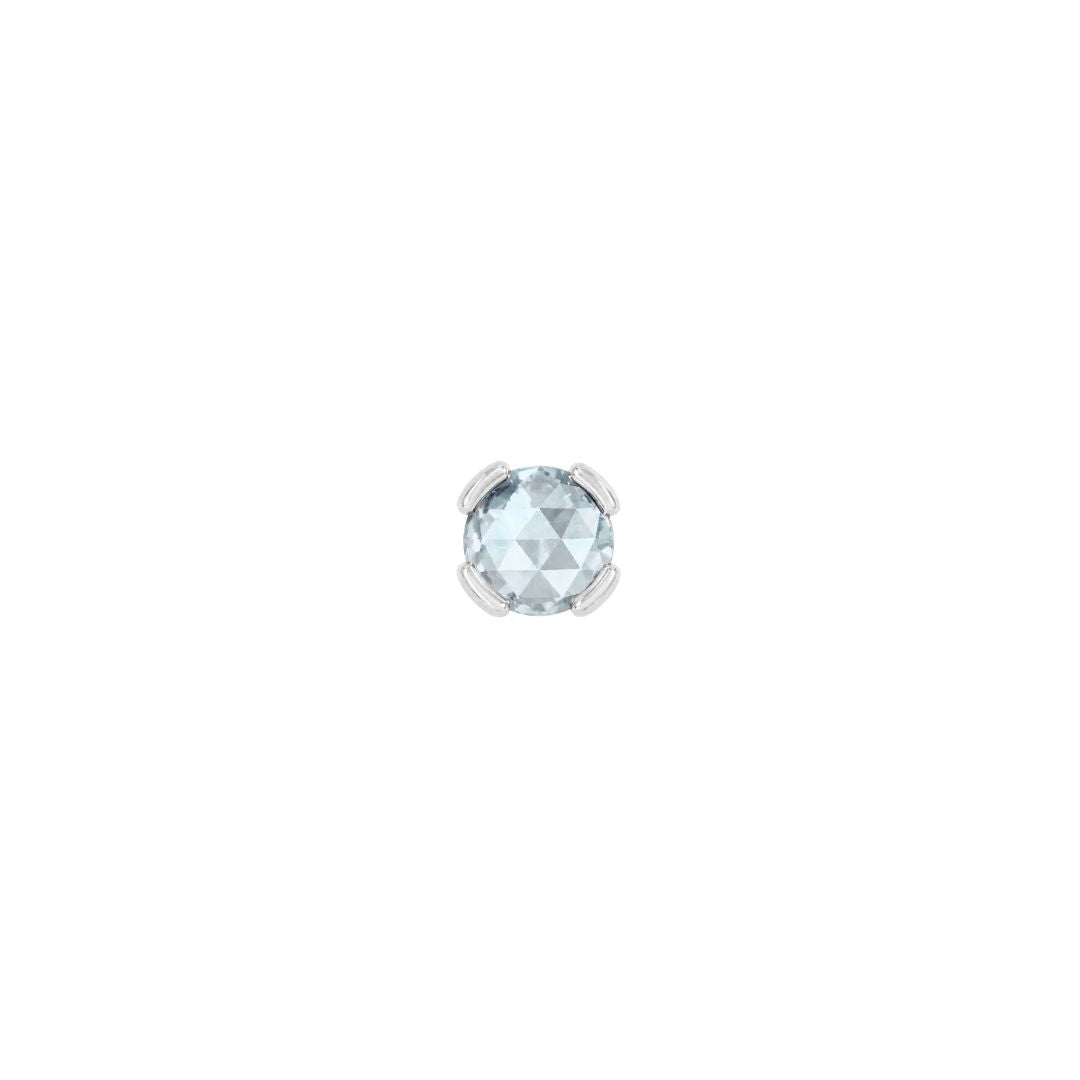 Peekaboo Threadless End with Aquamarine Threadless Ends Buddha Jewelry 14k White Gold