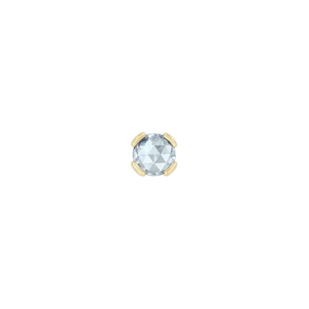 Peekaboo Threadless End with Aquamarine Threadless Ends Buddha Jewelry 14k Yellow Gold
