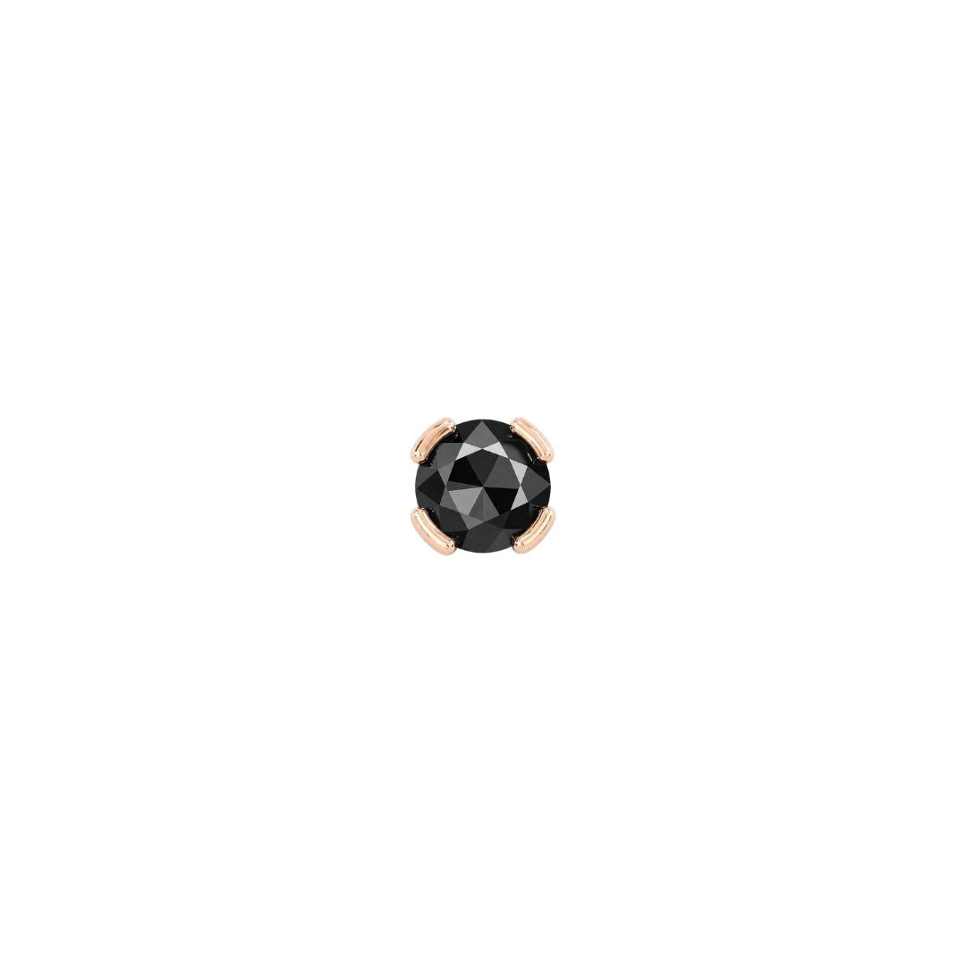 Peekaboo Threadless End with Black Spinel Threadless Ends Buddha Jewelry 14k Rose Gold