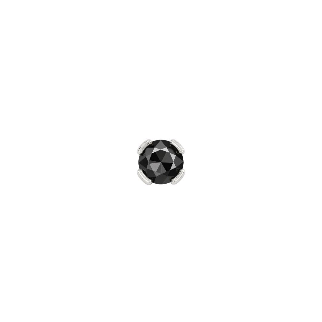 Peekaboo Threadless End with Black Spinel Threadless Ends Buddha Jewelry 14k White Gold