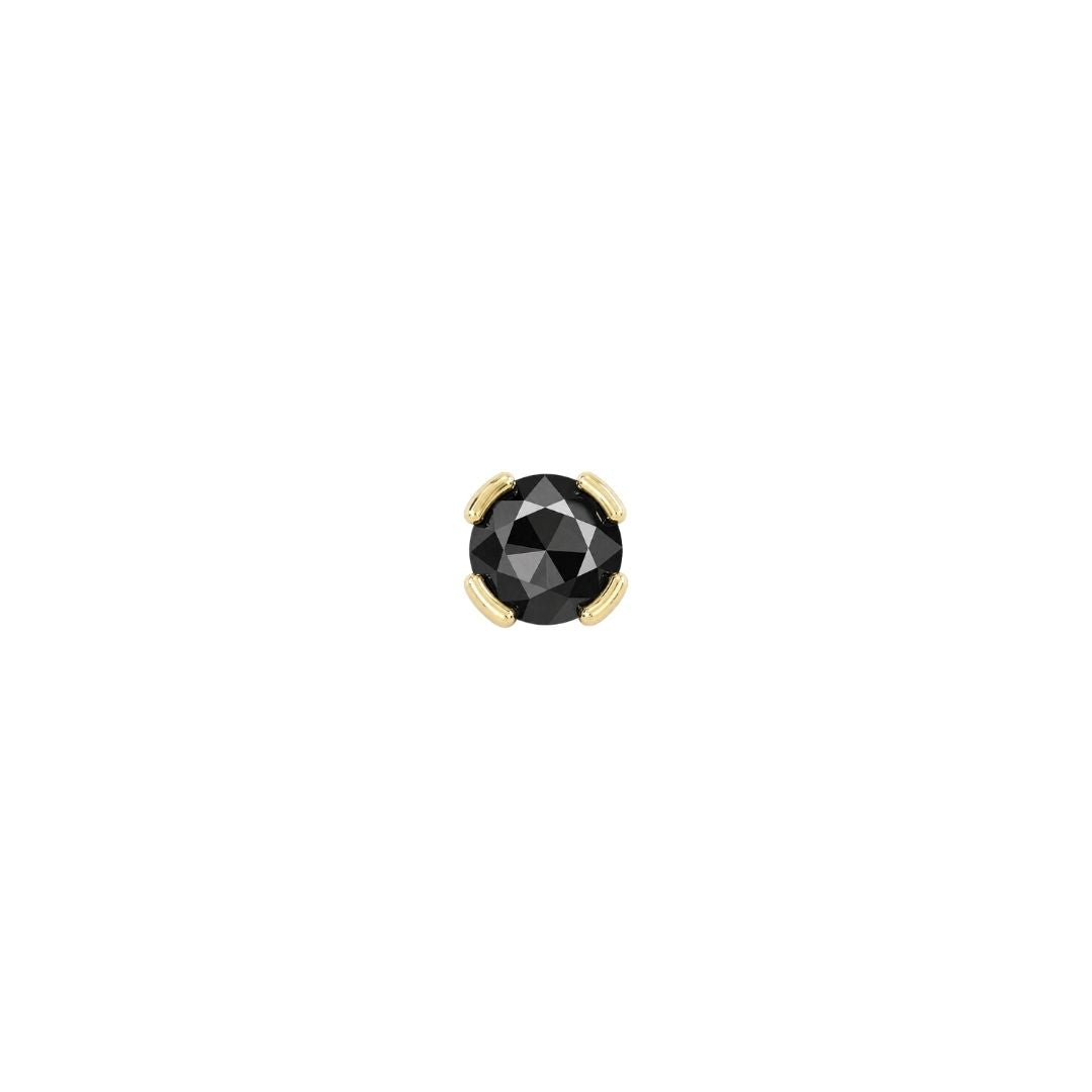 Peekaboo Threadless End with Black Spinel Threadless Ends Buddha Jewelry 14k Yellow Gold