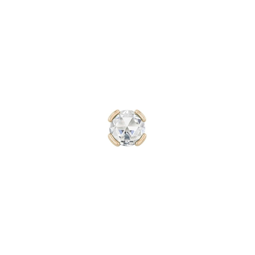 Peekaboo Threadless End with CZ Threadless Ends Buddha Jewelry 14k Rose Gold