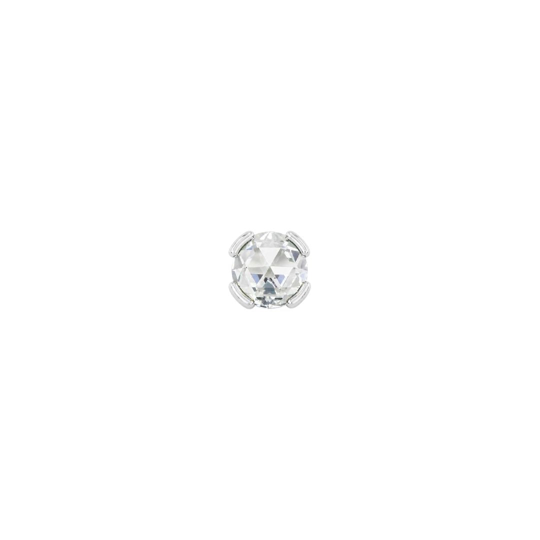 Peekaboo Threadless End with CZ Threadless Ends Buddha Jewelry 14k White Gold