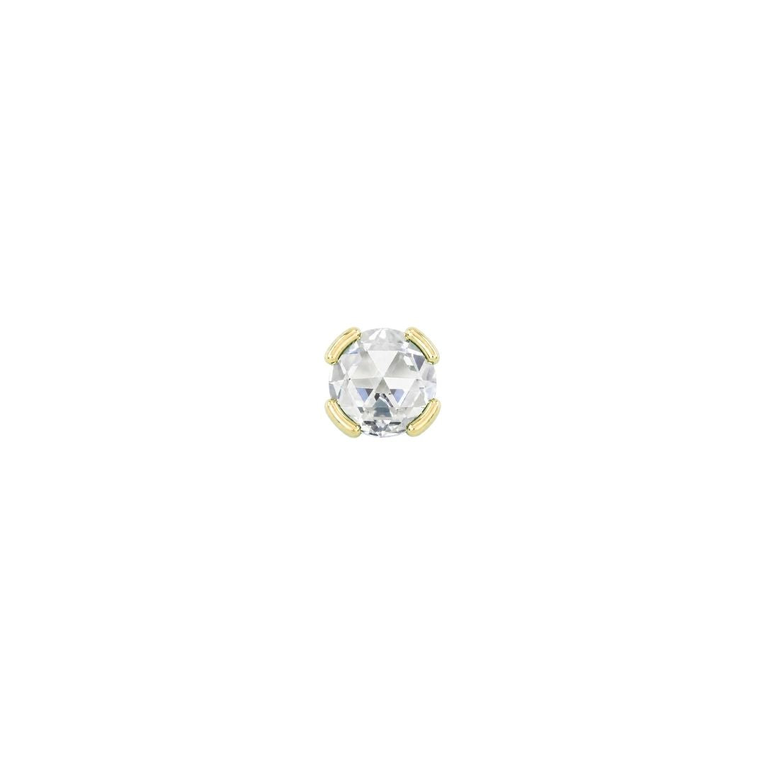Peekaboo Threadless End with CZ Threadless Ends Buddha Jewelry 14k Yellow Gold