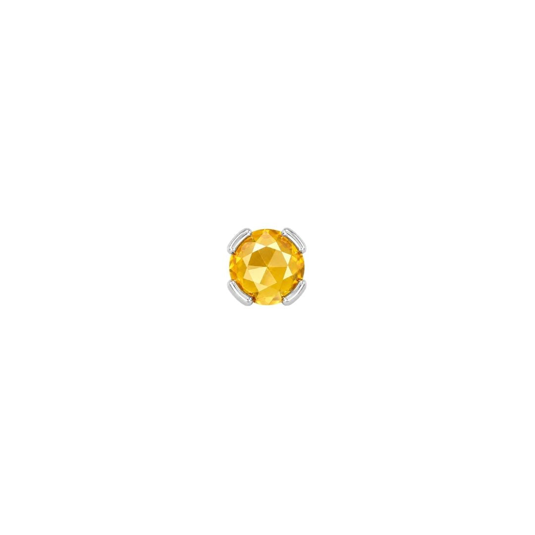 Peekaboo Threadless End with Citrine Threadless Ends Buddha Jewelry 14k White Gold