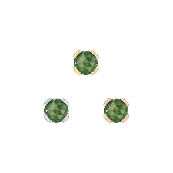 Peekaboo Threadless End with Green Tourmaline Threadless Ends Buddha Jewelry