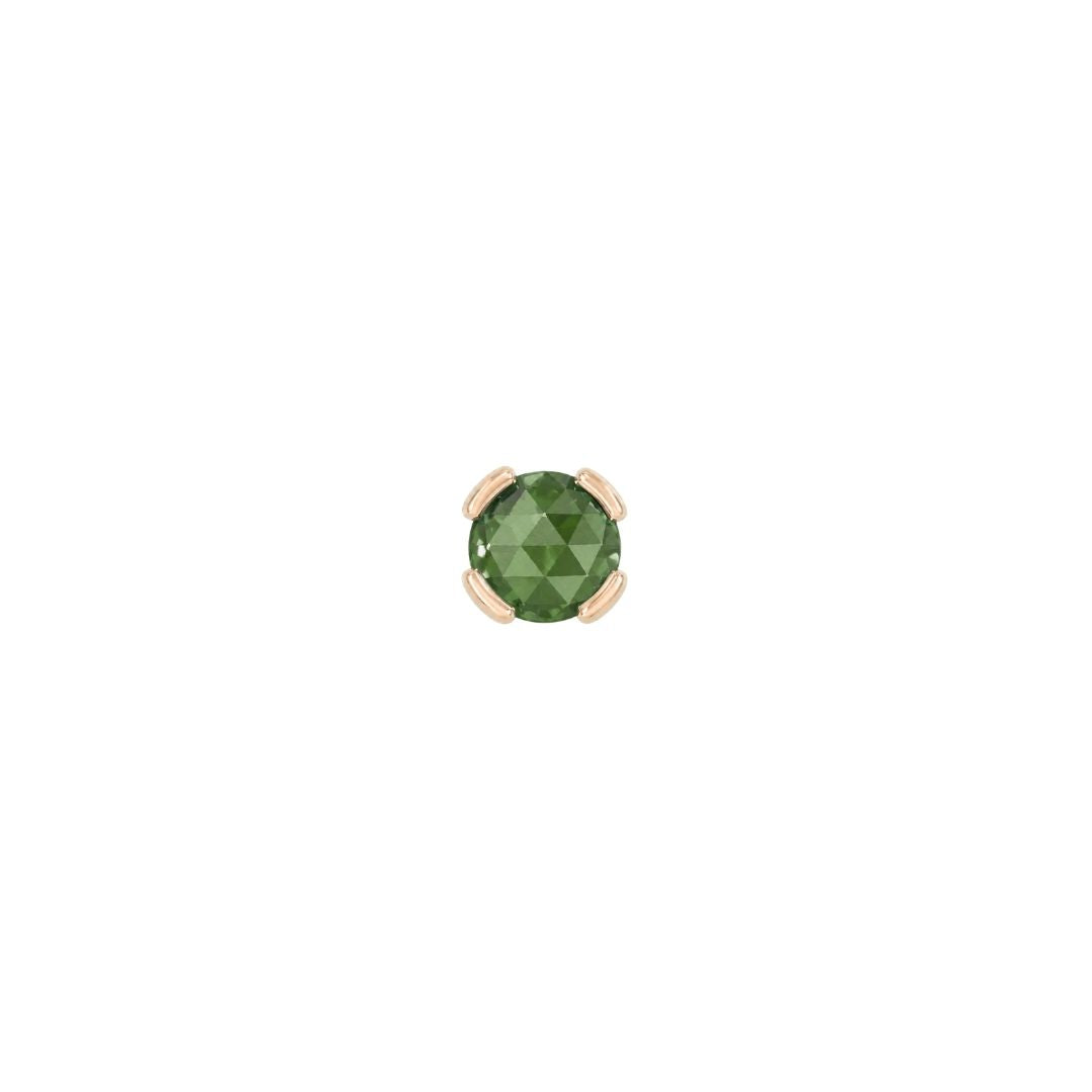 Peekaboo Threadless End with Green Tourmaline Threadless Ends Buddha Jewelry 14k Rose Gold