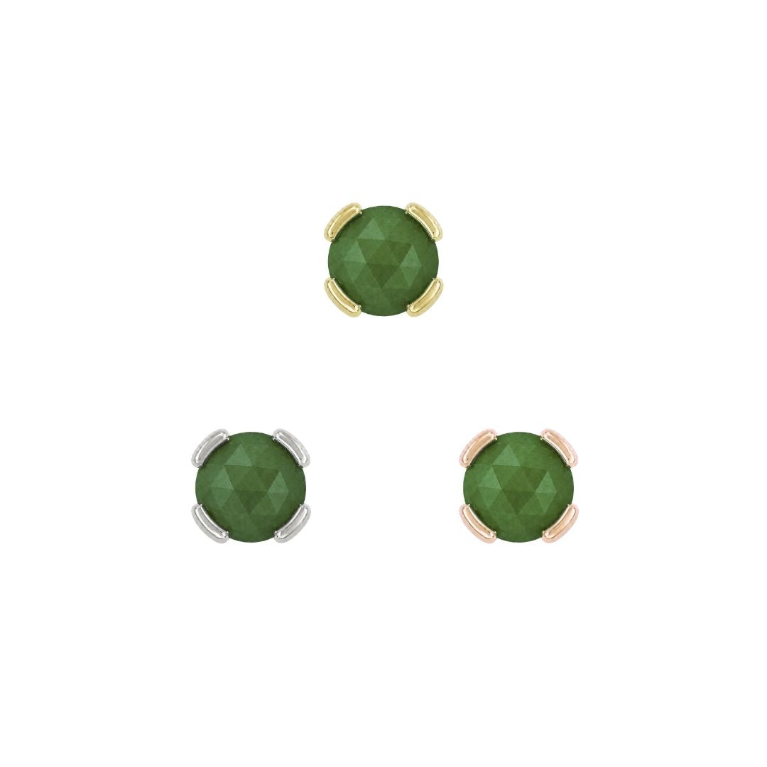 Peekaboo Threadless End with Sandblasted Green Tourmaline Threadless Ends Buddha Jewelry