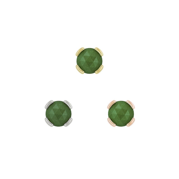 Peekaboo Threadless End with Sandblasted Green Tourmaline Threadless Ends Buddha Jewelry