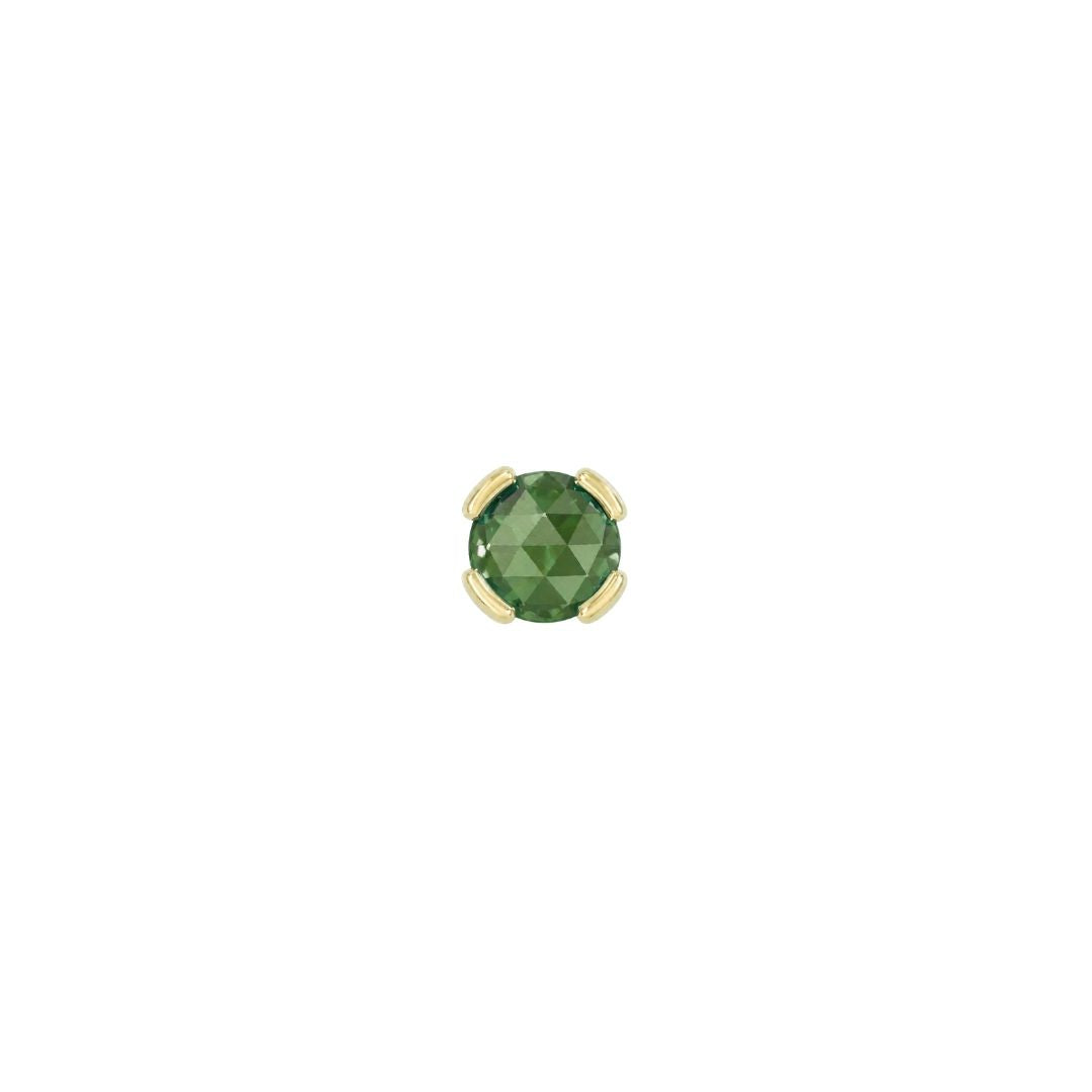 Peekaboo Threadless End with Green Tourmaline Threadless Ends Buddha Jewelry 14k Yellow Gold