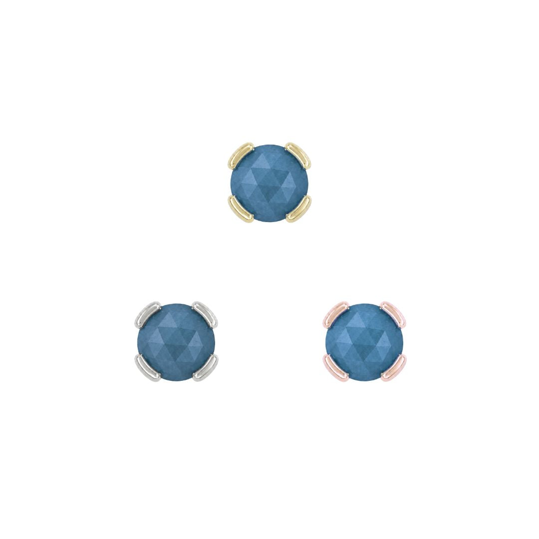 Peekaboo Threadless End with Sandblasted London Blue Topaz Threadless Ends Buddha Jewelry