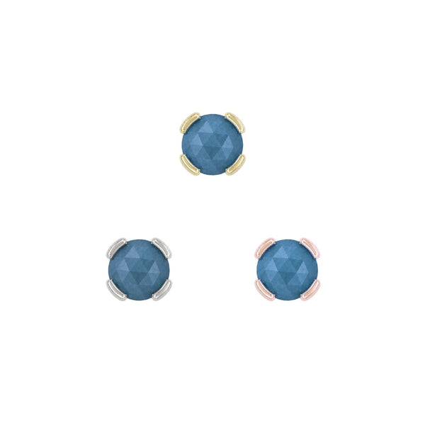 Peekaboo Threadless End with Sandblasted London Blue Topaz Threadless Ends Buddha Jewelry