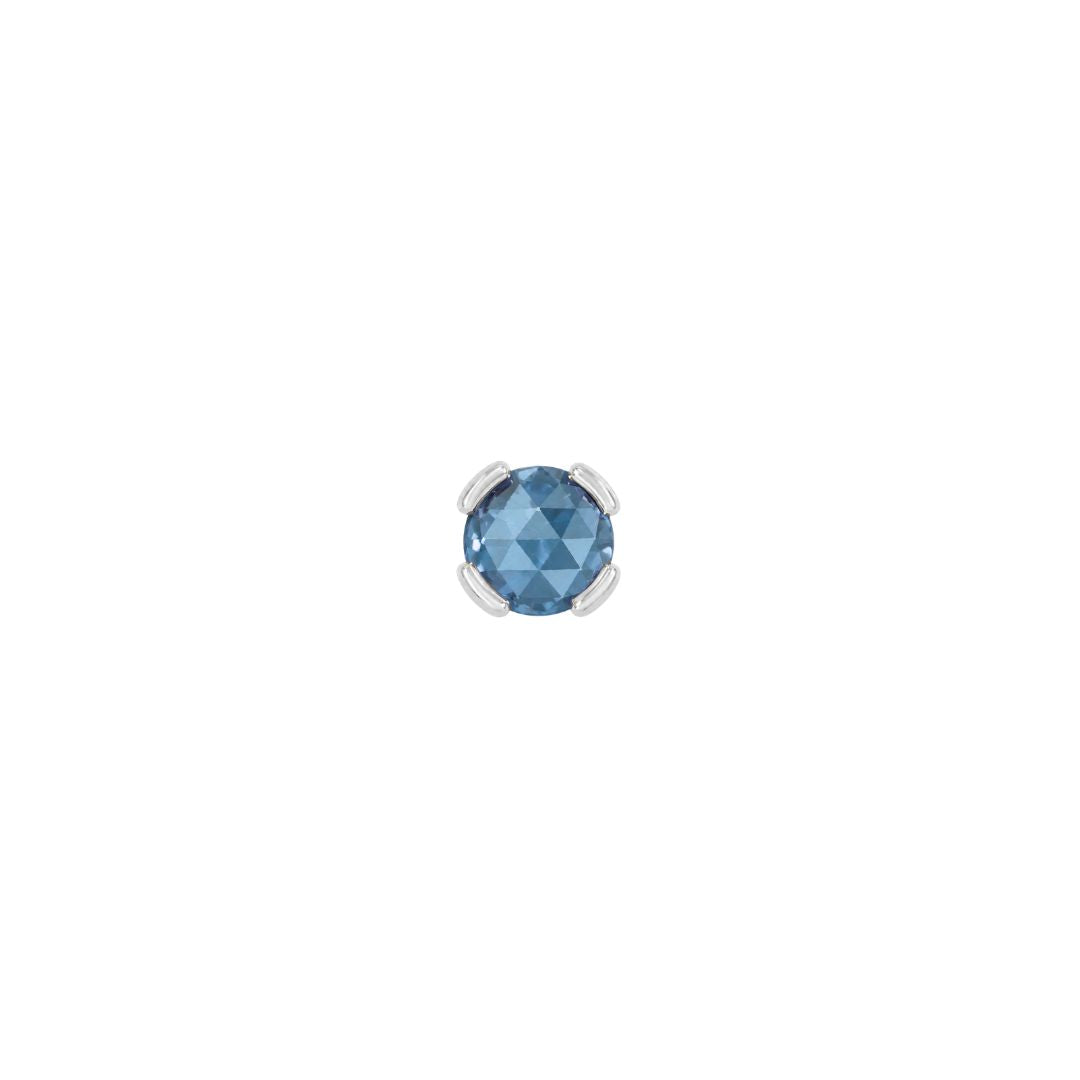 Peekaboo Threadless End with London Blue Topaz Threadless Ends Buddha Jewelry 14k White Gold