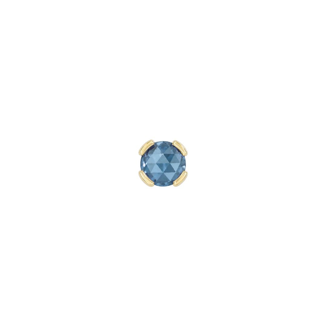 Peekaboo Threadless End with London Blue Topaz Threadless Ends Buddha Jewelry 14k Yellow Gold