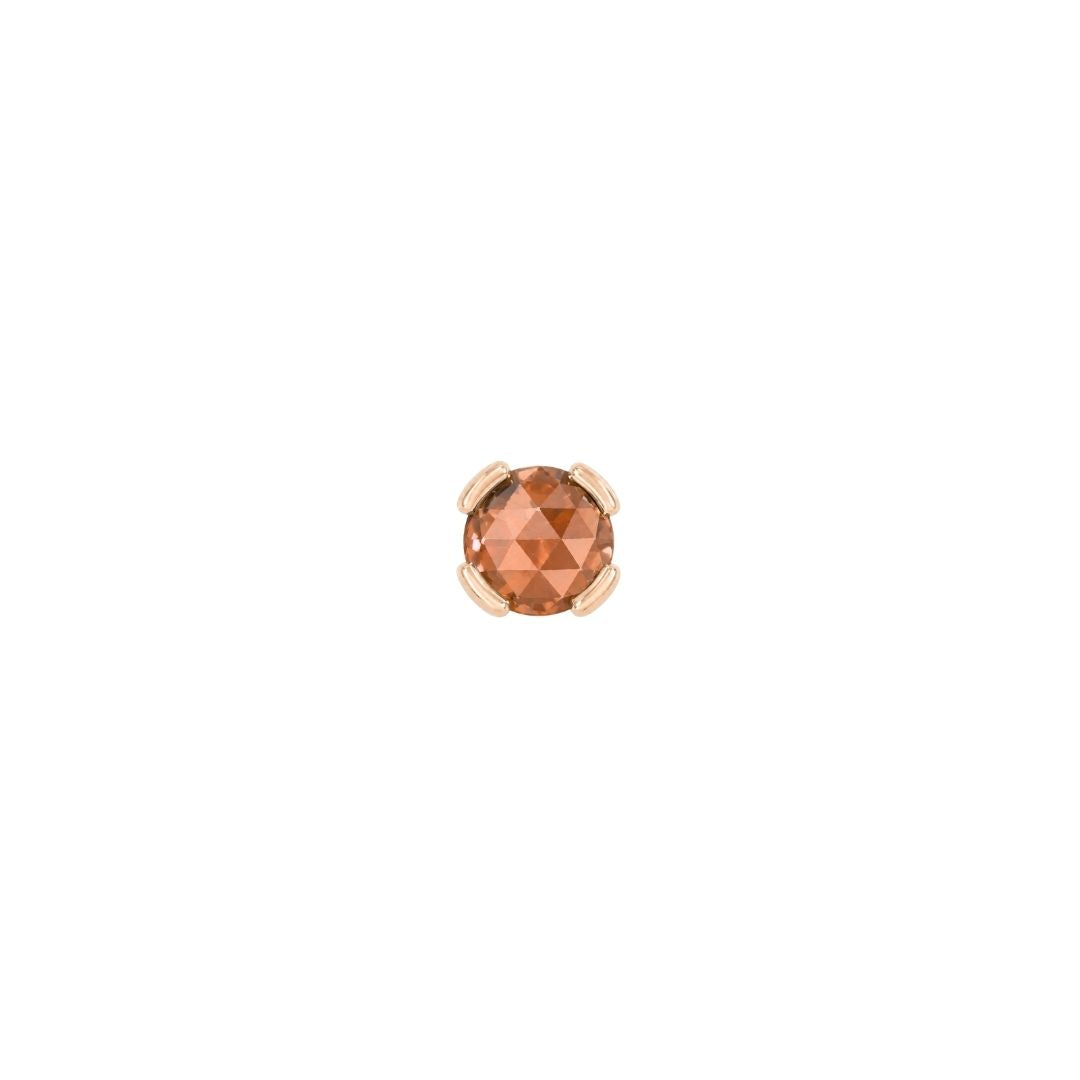 Peekaboo Threadless End with Orange Garnet Threadless Ends Buddha Jewelry 14k Rose Gold