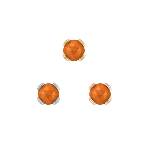 Peekaboo Threadless End with Sandblasted Orange Garnet Threadless Ends Buddha Jewelry